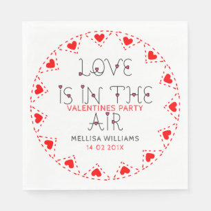Love Is In The Air Typography Design Napkin