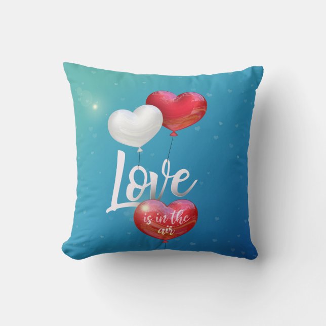 Love Is In The Air Valentine Balloons - Pillow (Front)