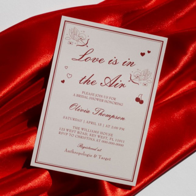 Love is in the Air Valentine Bridal Shower Invitation (Creator Uploaded)