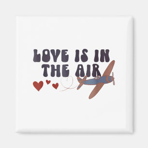 Love Is In The Air Valentine’s Airplane Magnet
