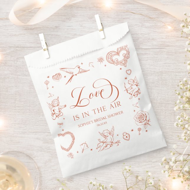 Love Is In The Air Valentine's Day Bridal Shower Favour Bag (Clipped)