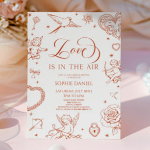 Love Is In The Air Valentine's Day Bridal Shower Invitation