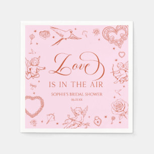Love Is In The Air Valentine's Day Bridal Shower Napkin