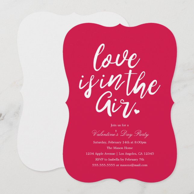 Love Is In The Air | Valentine's Day Party Invite (Front/Back)