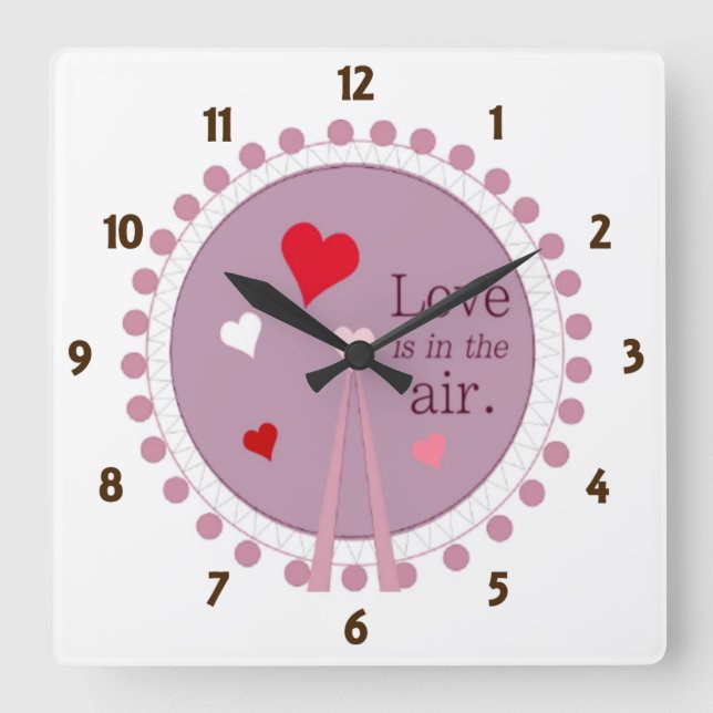 Love Is In The Air Wall Clock (Front)