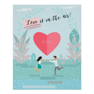 "Love is in the Air!" Wedding Day Modern Trendy Poster