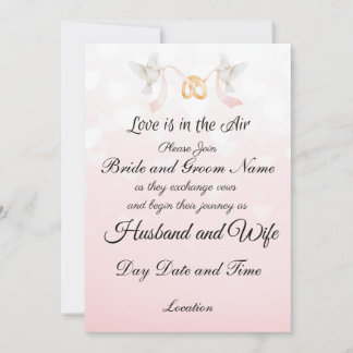 Love is in the Air Wedding Invitation