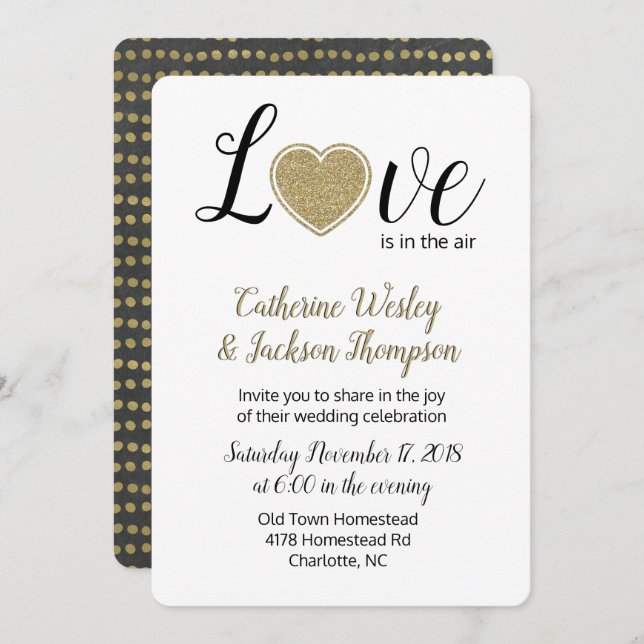 Love is in the Air Wedding Invitation (Front/Back)