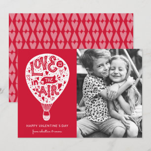 Love is in the Air   White   Valentine Photo Holiday Card