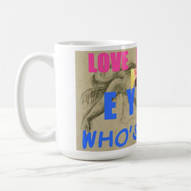 Love is in the Eye Humour Mug (Left)
