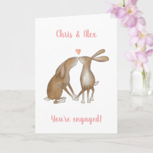 Love is in the hare engagement card