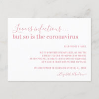 Love is Infectious Blush Pink Wedding Postponement
