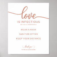 Love Is Infectious But So Is Coronavirus Sign