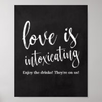 Love is Intoxicating 8x10 Chalkboard Bar Sign
