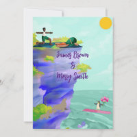 Love is Journey Sunrise Penguin Sea Lion wedding