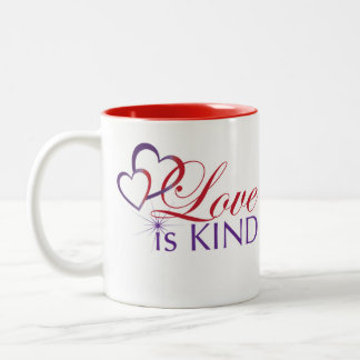 Love is Kind Mug--Two tone red Two-Tone Coffee Mug