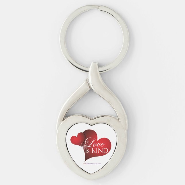 Love Is Kind Red Hearts Key Chain (Front)