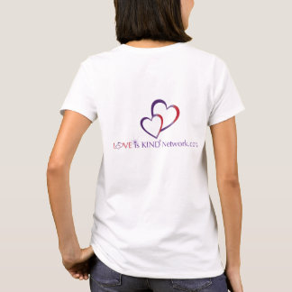 Love is Kind--Red Hearts Purple--White W T-Shirt