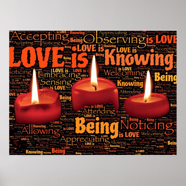 Love is Knowing Being is Love Christian Word Art Poster (Front)