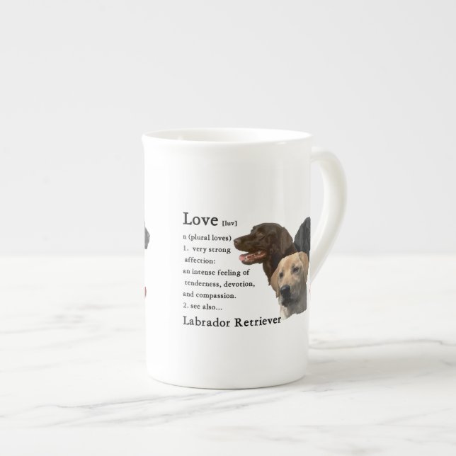Love Is Labrador Retriever Gifts Bone China Mug (Front Right)