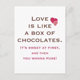 Love is Like a Box of Chocolates Postcard