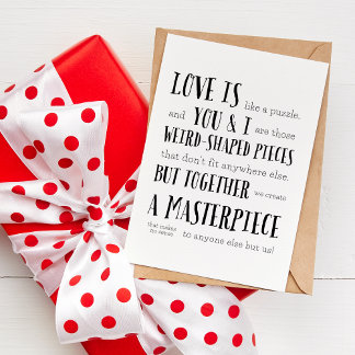 Love is like a puzzle & we create a Masterpiece Card