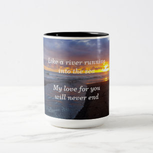 Love is like a River running into the Sea. Two-Tone Coffee Mug
