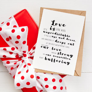 Love Is Like Wifi - Typography Modern Love Quote  Card