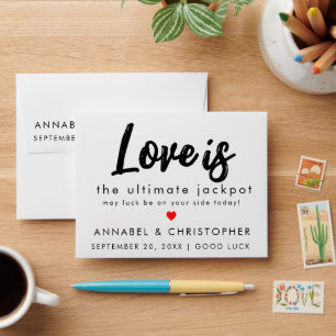 Love is - Lottery Ticket Wedding favour Envelope
