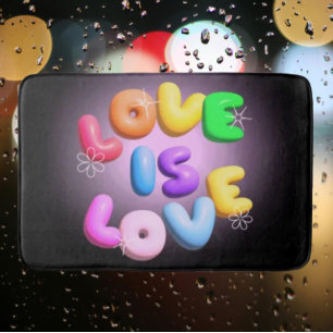 Love Is Love 3D Rainbow Pride Bath Mat