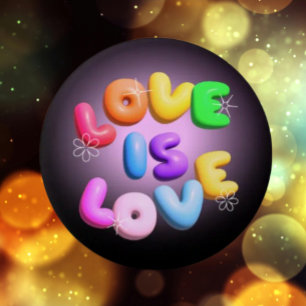 Love Is Love 3D Rainbow Pride Button