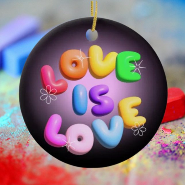 Love Is Love 3D Rainbow Pride Ornament (Creator Uploaded)