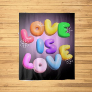 Love Is Love 3D Rainbow Pride Tapestry
