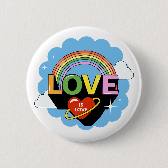 "Love Is Love" 6 Cm Round Badge (Front)