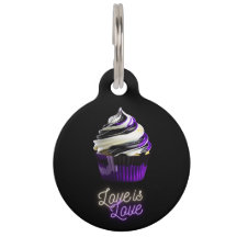 Love is Love asexual personalised pet tag