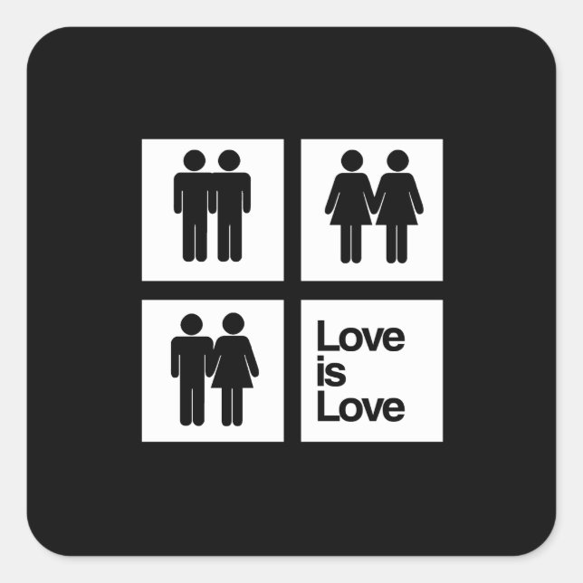 Love is Love Blocks Square Sticker (Front)