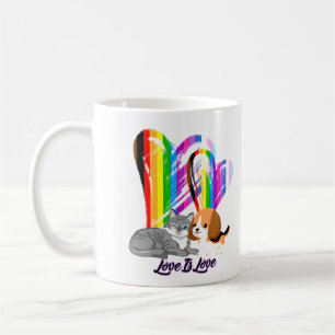 Love Is Love Cat & Dog - LGBTQ+ Pet Owner Coffee Mug