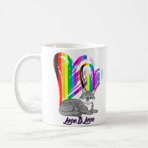 Love Is Love Cat - LGBTQ+ Pet Owner Coffee Mug