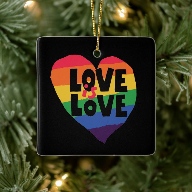 Love is Love Ceramic Ornament (Tree)