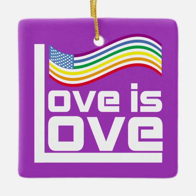 Love is love ceramic ornament (Front)