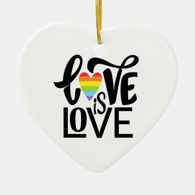 Love is Love Ceramic Ornament (Front)