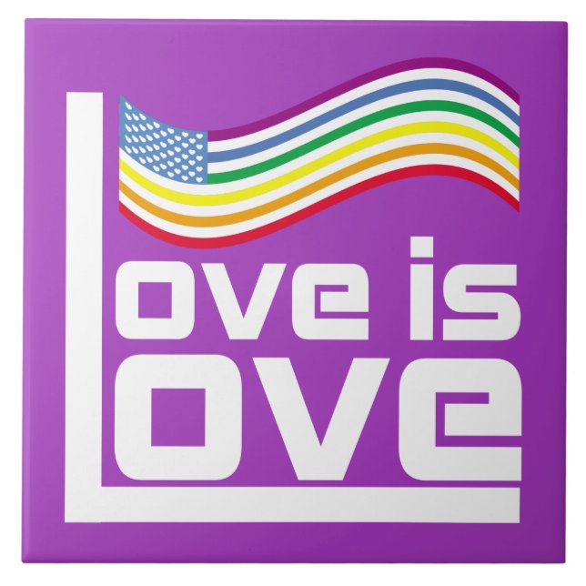 Love is love ceramic tile (Front)