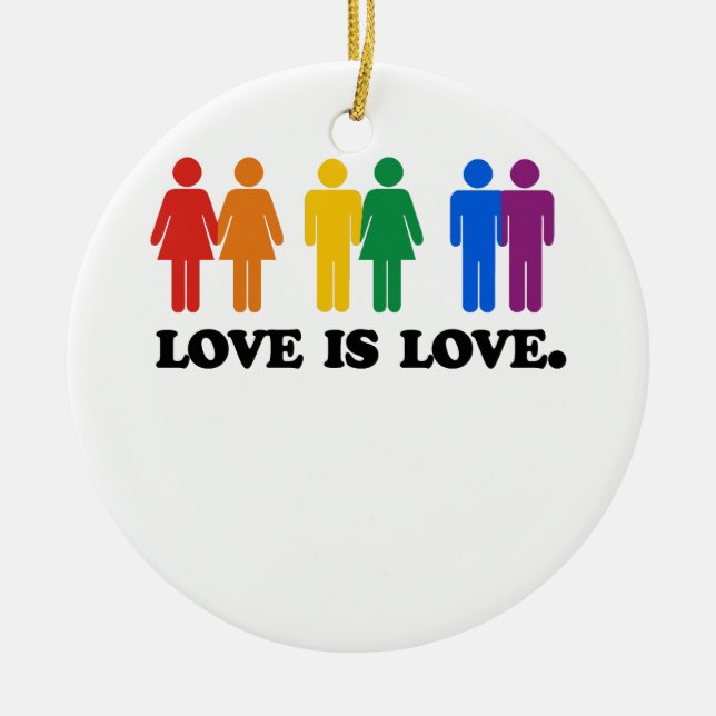 Love is Love Ceramic Tree Decoration (Front)
