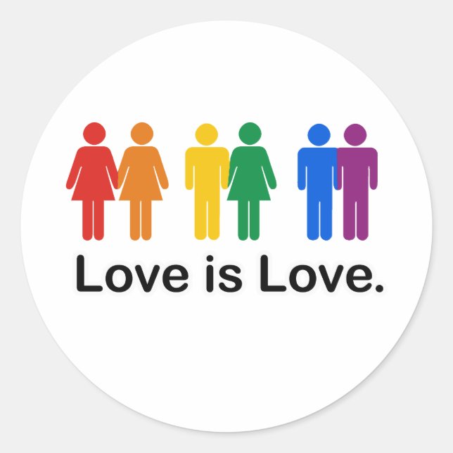 Love is Love. Classic Round Sticker (Front)
