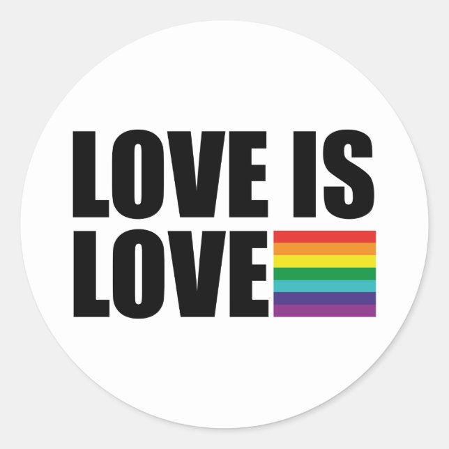 Love is Love Classic Round Sticker (Front)