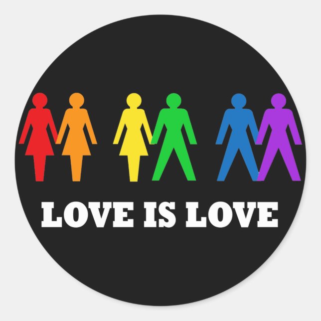 Love is Love Classic Round Sticker (Front)