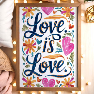 Love is Love Colourful LGBTQ Wall Art