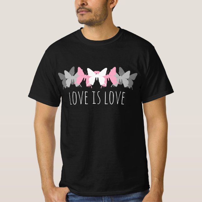 Love Is Love Demigirl Butterfly T-Shirt (Front)