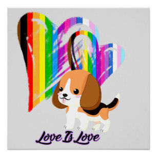 Love Is Love Dog - LGBTQ+ Pet Owner Poster