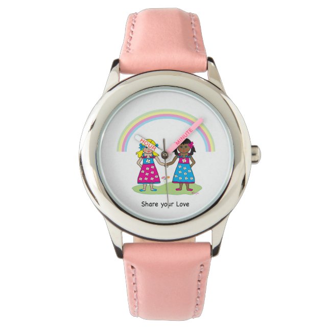 "LOVE is LOVE - Equality for All" Pink Kid's Watch (Front)
